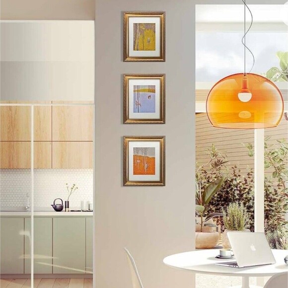 Antique Gold Frame Stippling Landscape Deer Canvas Paintings Set of 3 11x14 NEW - Picture 5 of 7